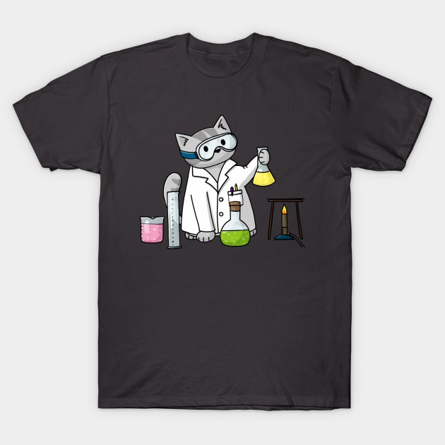 Scientist Cat T-Shirt by Doodlecats 